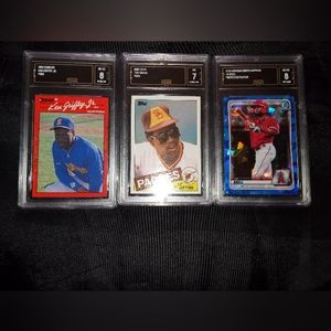 3 graded cards with bonus 15 sleeved/semi/toploaded cards.